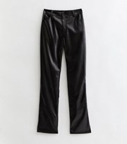 New Look Tall Black Leather-Look Western Trousers